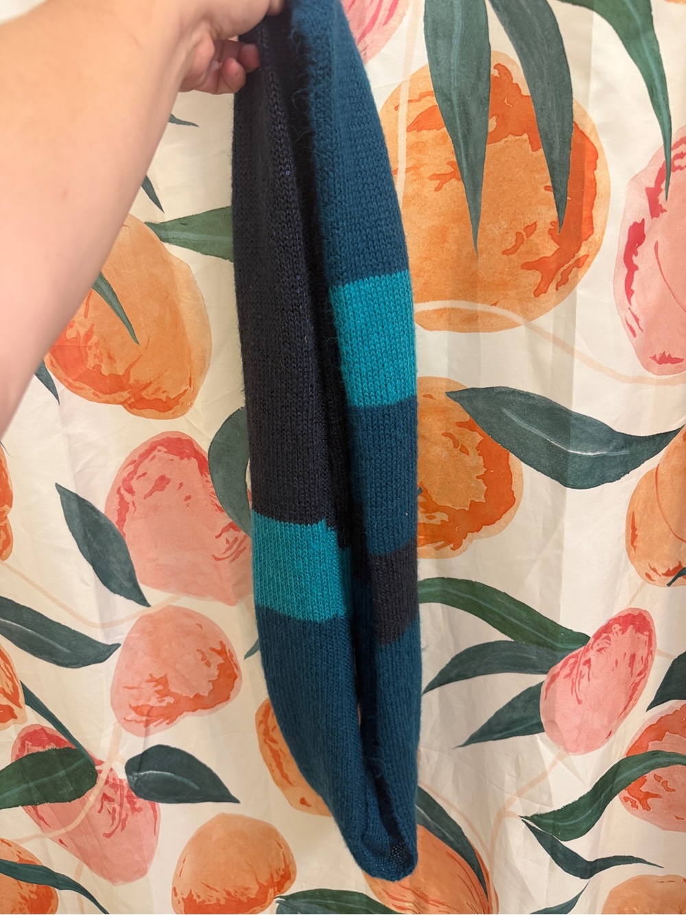 Nine West Teal and Charcoal Knit Infinity Scarf
